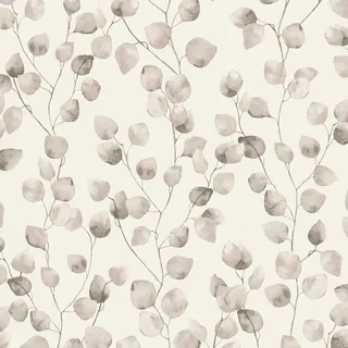 Bricoflor Tapete in Weiß Beige Florale Vliestapete mit Blättermuster für Badezimmer und Esszimmer Blätter Wandtapete mit Ranken in Aquarell Optik