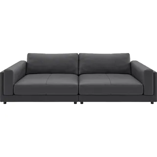 Big-Sofa 3C CANDY "Karalis mit extra großer Sitztiefe, elegantes Mega Sofa zum Relaxen", grau (anthrazit), B:294cm H:85cm T:150cm, 100% Leder, Sofas, Big-Sofa, auch in Cord- oder Leder-Bezug, lose Kissen, loungige Bequemlichkeit