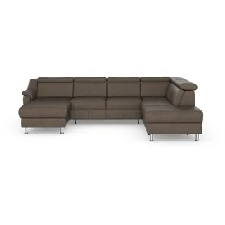 sit&more Wohnlandschaft U-Form Federkern 3-Sitzer Braun
