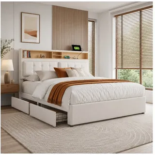 Flieks Polsterbett 160 x 200 cm Beige
