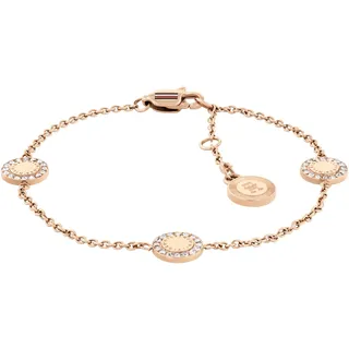 Armkette TOMMY HILFIGER "MINI CRYSTALS", gold (roségoldfarben, weiß, blau, rot, weiß, weiß), Armbänder, Damen, 19cm, Edelstahl, Armkette, mit Emaille - mit Glasstein
