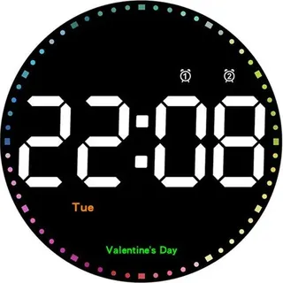Digitale Wanduhr (25 Cm) – Große Led-wanduhr – Moderne Wanduhr Mit Timer – Anzeige Der Tagestemperatur Und 2 Alarme