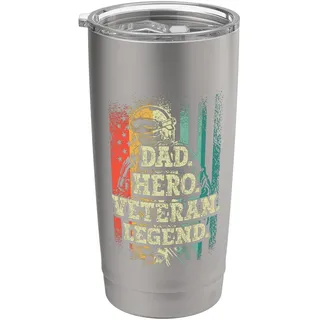 Dad Hero Veteran Legend Funny Veterans Day Father's Day Doppelwandiger Edelstahl-Thermobecher