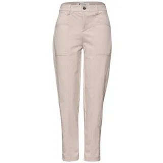 STREET ONE High Waist Barrel Leg Hose Beige 34 28