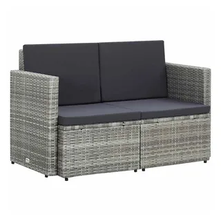 vidaXL Gartensofa mit Auflagen grau 45783