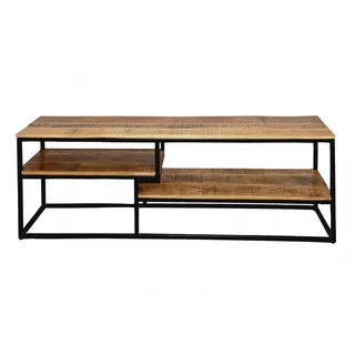 TV Lowboard Fernsehschrank TV Bord 150 x 51 x 36 cm Metall schwarz Holzböden vol