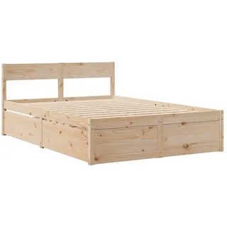 vidaXL Massivholzbett ohne Matratze 120x200 cm Kiefernholz
