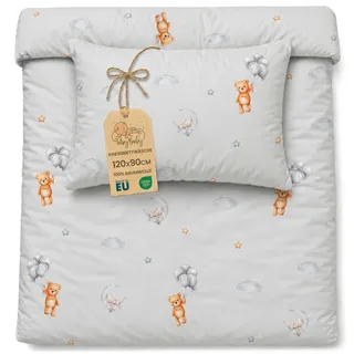 Totsy Baby Kinderbettwäsche Baby Bettwäsche 90x120 cm aus Baumwolle - Kinder Set von Duvet Cover 90 x 120 und Kissenbezug 40x60 cm Junge und mädchen babybettwäsche bettbezug für Kleinkind Oeko-Tex