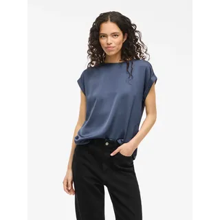 VILA Viellette S/S Satin Top - Noos Blau XL