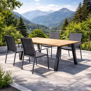 MWH Verona Gartenmöbel-Set 5tlg. mit Clemento 180x100cm Tisch