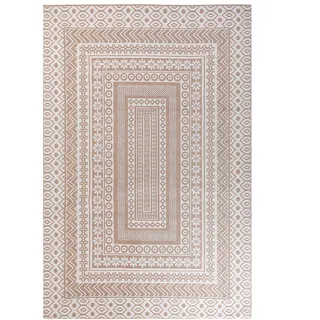 Beliani Baglar Kurzflorteppich 200 x 300 cm Beige/Weiß