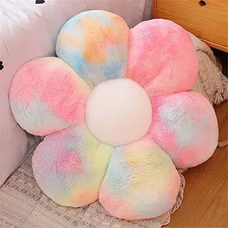 Morbuy Plüsch Kissen Blumenform Sitzkissen Stuhlkissen, Kopfkissen Sitzpolster Sofakissen Stuhl Kissen, Weiche Flauschige Verdickte Bodenkissen Kinderzimmer Dekor (50x50cm,Mehrfarbig)