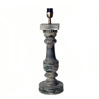 Tischleuchte Holz Magic Street Grün Grau Gewischt Tischlampe 573109 Höhe 63cm