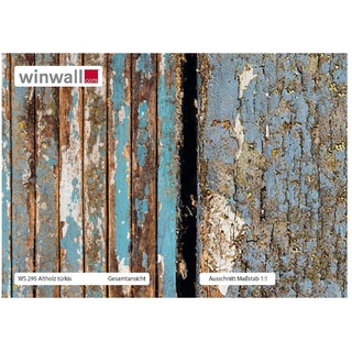 winwall Duschrückwand Duschrückwände ALU-Verbundplatte Dekor: Altholz Türkis, (1-tlg), Wandverkleidung aus Alu bunt 19 cm x 27 cm