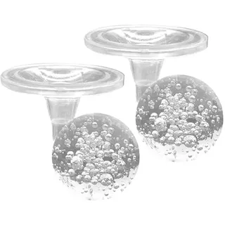 BESPORTBLE 2 Stück Eisgesprungene Kristallkugel Wasserbrunnen, Dekorative Glaskugel Ornamente Wasserbrunnen Feng Shui Kugel Kristallglaskugel Mit Ständer Als Heimbüro Dekoration, 4 * 5cm