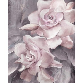 Rosa Blumenkunst Malen nach Zahlen für Erwachsene, Aquarellblumen, DIY-Ölgemälde-Set auf Leinwand mit Pinseln und Acryl-Pigment, rustikales Bild für Zuhause, Wanddekoration, 40,6 x 50,8 cm (gerahmt)