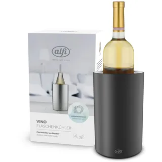 Alfi VINO Flaschenkühler Edelstahl 0,70-1,00 l, schwarz | Für Wein- und Sektflaschen, Kühlhalten ohne Kondenswasser und Eiswürfel, spülmaschinenfest, schwarz