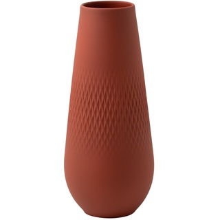 Villeroy & Boch Vase MANUFACTURE Carré hoch (DH 11.50x26 cm) DH 11.50x26 cm rot Blumenvase Blumengefäß - rot