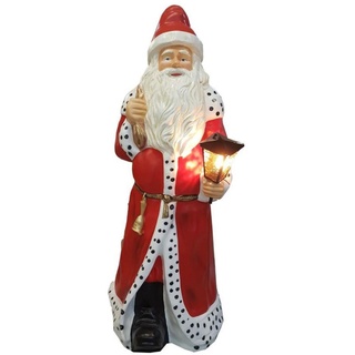 Casa Padrino Luxus Deko Skulptur Weihnachtsmann mit Laterne Rot / Mehrfarbig H. 190 cm - Lebengroße Weihnachts Deko Figur - XXL Deko Skulptur - XXL Deko Figur - XXL Weihnachts Skulptur