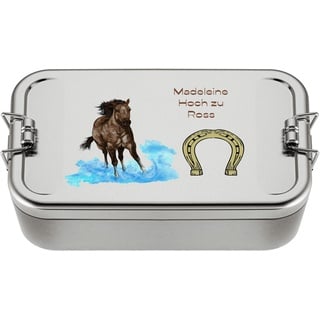 Cadenis Lunchbox XL Pferd personalisiert mit Ihrem Wunschtext aus Metall
