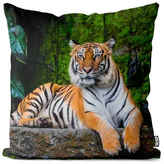 VOID Tiger Dschungel Kissenbezug Kissenhülle Sofakissen Kissen Deko Outdoor-Kissen Dekokissen, Kissen Größe:40 x 40 cm