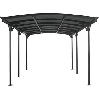 Floraworld Carport mit gewölbtem Dach 3,00 x 5,05 m anthrazit inkl. Regenrinne
