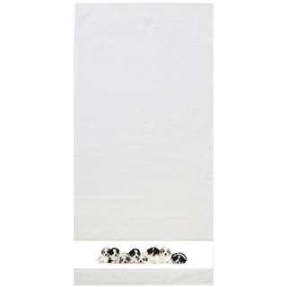 framsohn Duschtuch 'Hunde' 75 x 150 cm Weiß