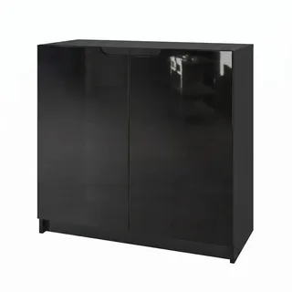 Vladon Logan 82 x 78 x 37 cm Schwarz matt/Schwarz Hochglanz