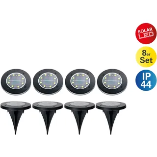 NÄVE Solarleuchte Metall D: 11,5 cm 8er Set schwarz