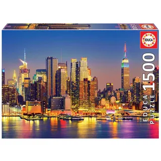 Educa 18466, Manhattan bei Nacht, 1500 Teile Puzzle für Erwachsene und Kinder ab 12 Jahren, New York, USA