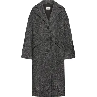 Wintermantel ICHI "Jacke IHEMMALU", Damen, Gr. 38, schwarz (schwarz herringbone structure), Obermaterial: 88% Polyester PES. 12% Wolle mw., Mäntel Wintermantel