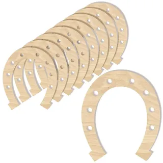 Creative Deco Dekohänger 10x Hufeisen Holz Basteln Anhänger aus Sperrholz 16,5 x 14,5 cm,