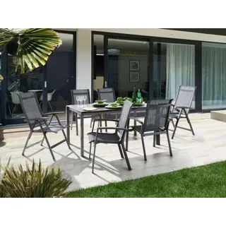 Sieger Calvi Gartenmöbel-Set, eisengrau 8-teilig Aluminium