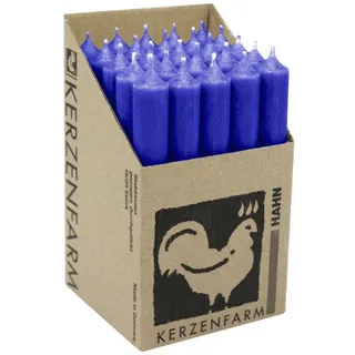 Stabkerzen Blau, 180/22 mm, KERZENFARM HAHN, Brenndauer 8h, 25 St.