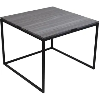 LOFT42 Marmor L Beistelltisch Quadratisch Schwarz - Metall - Marmor - 43x55x55