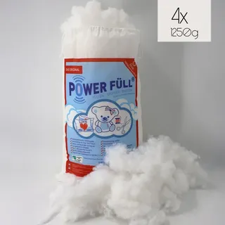 POWER FÜLL 5kg 5x 1kg) 5KG Ökotex antiallergisch waschbar 95°C hochflauschig Kissenfüllung Bastelwatte Füllmaterial Stopfmaterial