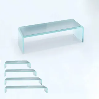 bijon TV Aufsatz Glas Bildschirm-Erhöhung | PC Monitor-Erhöhung | Schreibtisch-Aufsatz für Laptop, (B/T/H) 450x250x110mm - Satin