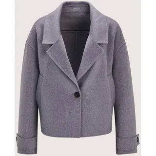Kurzjacke MADELEINE "Jacke Luxuriöse Jacke mit Wollmischung und Kaschmir", Damen, Gr. 36, grau (hellamethyst, melange), Obermaterial: 72% Wolle mw. 15% Polyester PES. 10% Kaschmir WS. 3% sonstige Fasern AF., Modern, gerade, Jacken Kurzjacke, Hochwertige Doubleface-Verarbeitung
