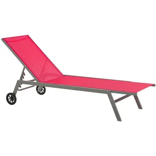 Beliani Levanzo Sonnenliege 198 x 64 x 96 cm Rot