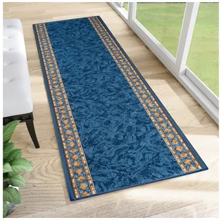 Tapiso Läufer Anti Rutsch, rechteckig, Höhe: 6 mm, Antirutsch Flurläufer Meterware, rutschfest, pflegeleicht blau 80 cm x 550 cm x 6 mm
