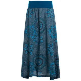 Vishes Maxirock Langer Damen Sommer-Rock Sommerröcke Bunt mit Mandalas bedruckt Retro, Festival, Boho Style blau 36