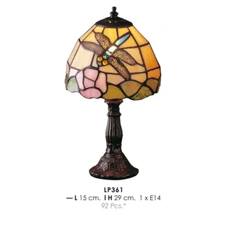 Casa Padrino Tiffany Tischleuchte im Jugendstil Design, buntes Glas, Durchmesser 29 cm, Höhe 15 cm