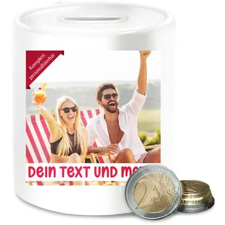 Spardose - eigenem Bild - Eigenes Foto Geschenk I - Unisize - Weiß - Foto-spardose personalisierte trinkgeldkasse selbst drucken Photo sparbüchsen Spenden gestalten spendenbox individuell