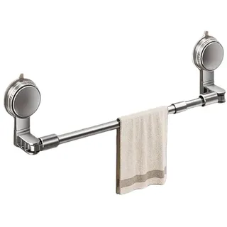 Handtuchhalter 40-80cm Teleskopisch Handtuchstange Ohne Bohren Ausziehbar Handtuchhalter für Badezimmer Saugnapf Handtuchstange Aluminium Wandmontage Handtuchstange