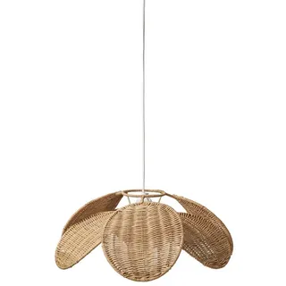 vertbaudet Lampenschirm Kinderzimmer Lampenschirm aus Rattan in Blütenform, Befestigungsset separat erhältlich beige