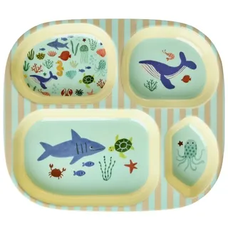 Rice Kinderteller 24 x 21 cm blau 4er Set