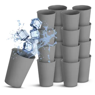 ProHome Becher Kunststoff Grau 0,2 Liter 16er Pack