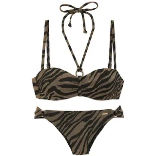 Bruno Banani Bügel-Bandeau-Bikini Damen Schwarz/Gold 42 Cup A
