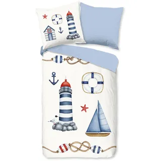 PURE luxury collection Maritime Blau 135 x 200 cm + 2 x 80 x 80 cm