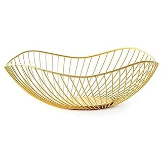 Famanu Obstschale Offenes Design - Gold, 25 x 10 cm